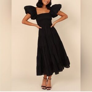 NWT Petal & Puff Annette Puff Sleeve Midi A-Line Dress, XL